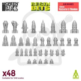 3D Printed Set - Ork Rockets and Missiles 48 szt.
