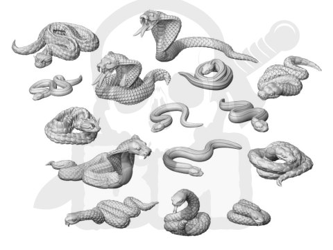 3D printed set Snakes - żmije 15 szt.