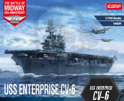 Academy USS Enterprise CV-6 Battle of Midway 1:700
