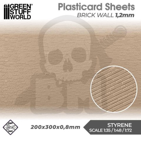 Plasticard - Brick Walls Textured Sheet 1,2mm arkusz A4