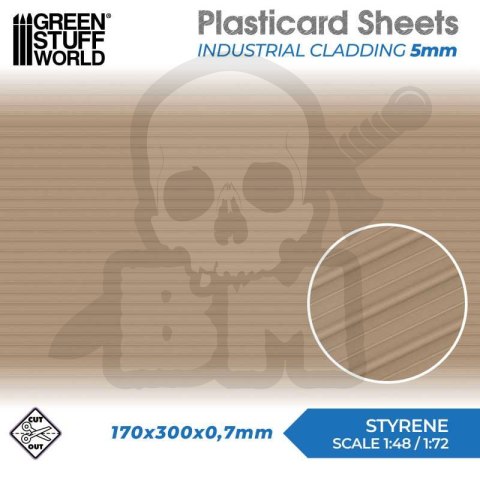 Plasticard - Industrial Cladding Textured Sheet 5mm arkusz 170x300x0.7 mm