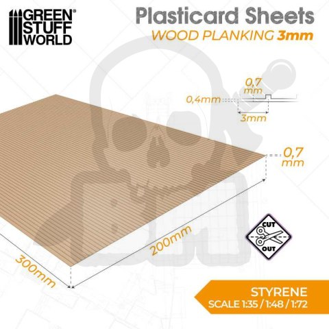 Plasticard - Wood Planking Textured Sheet arkusz A4