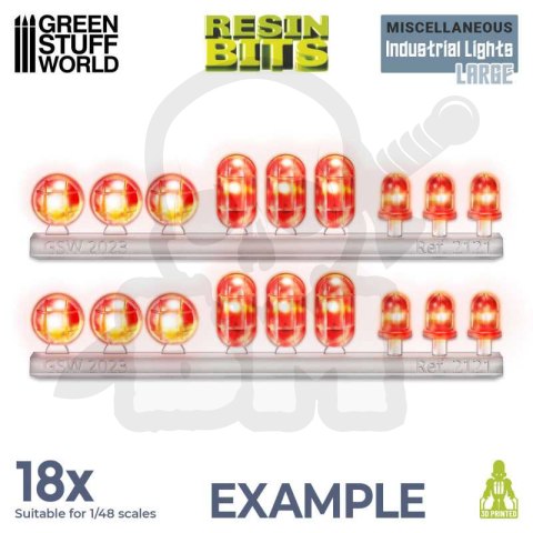 3D Printed Set - Industrial Lights - Large - lampy 18 szt.
