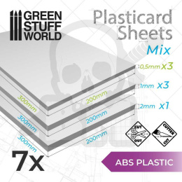 ABS Plasticard A4 - arkusze 0,5-2mm A4 7 szt.