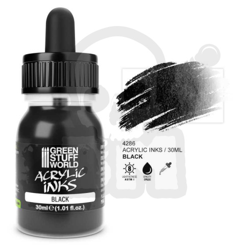 GSW Acrylic Ink Opaque - Black 30ml