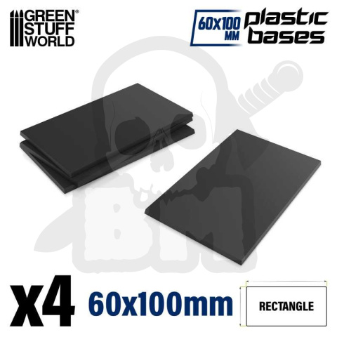 Plastic Bases 100x60 mm - podstawki pod figurki 4 szt. 60x100