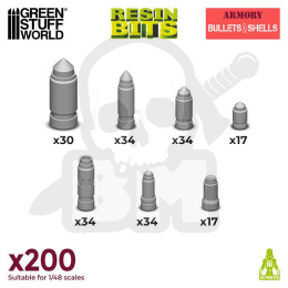 3D printed set - Resin Bullets and Shells - pociski i łuski 200 szt.