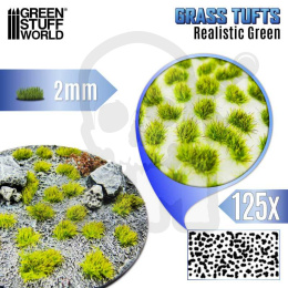 Static Grass Tufts 2mm - Realistic Green