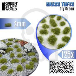 Static Grass Tufts 2mm - Dried Green