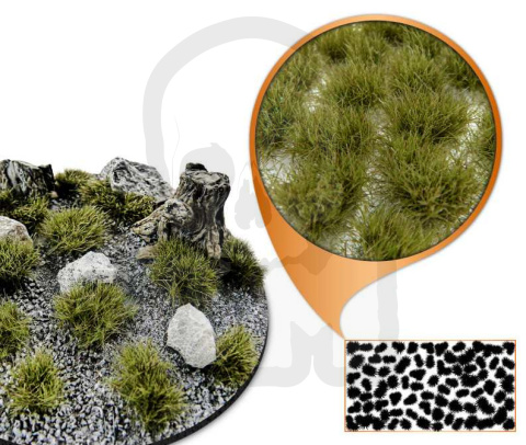 Static Grass Tufts 12mm - Dry Green