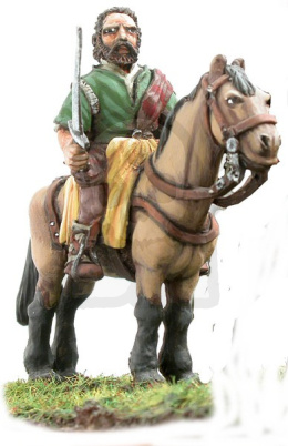 Light Scottish cavalryman with sword and shield