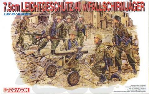 1:35 7.5cm Leichtgeschutz 40 w/Crew Fallschirmjager - 1+7