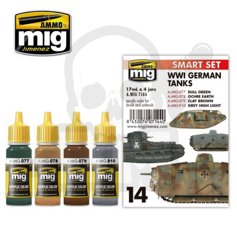 Ammo Mig 7144 Zestaw Farb 1944-1945 WWI German Tanks