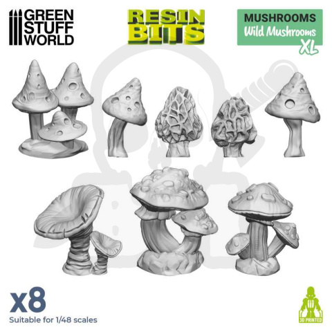 3D printed set Wild Mushrooms XL - Wielkie Dzikie Grzyby 8 szt.