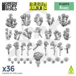 3D printed set Roses - róże 36 szt.