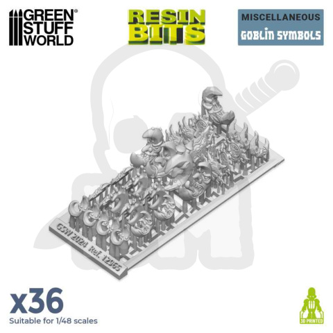 3D printed set Goblin Symbols - symbole Goblinów 36 szt.