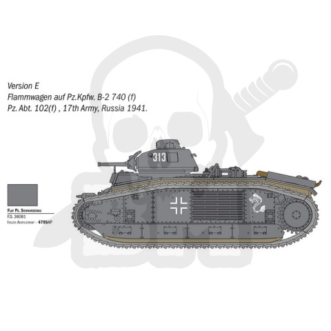 1:56 Francuski czołg ciężki Char B1 Bis II Wojna światowa