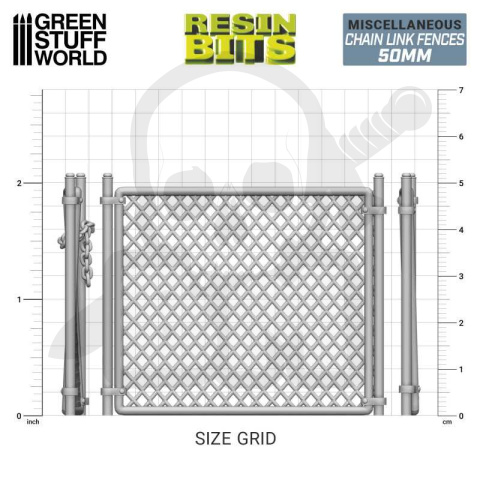 3D printed set Chain Link Fences 50mm - ogrodzenie 5 szt.