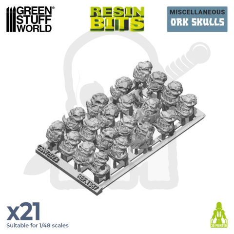 3D printed set - ORK Skulls - czaszki orków 21 szt.