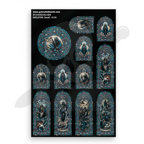 Skeleton Stained Glass - Small - małe witraże szkieletów