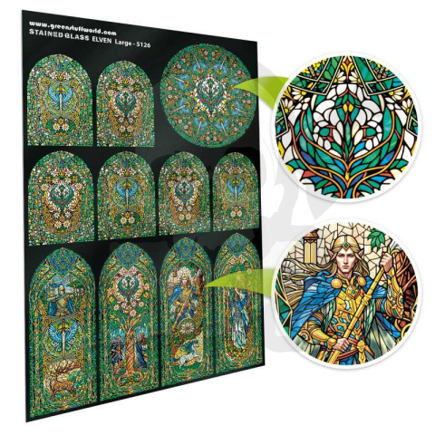 Elven Stained Glass - Large - duże witraże elfów