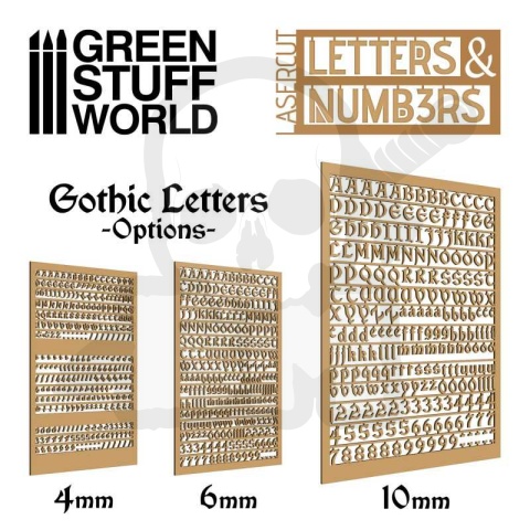 Letters and Numbers 4 mm GOTHIC