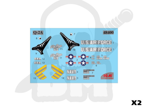 KDA-1(Q-2A) Firebee US Drone 2 szt. 1:48