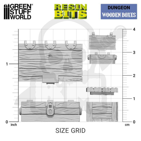 3D printed set - Wooden boxes - kufry skrzynie 8 szt.