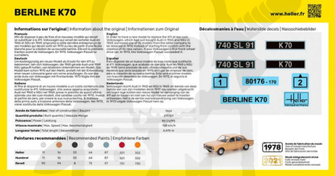 Heller 56176 Berline K70 - Starter Kit 1:43