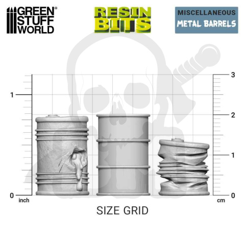 3D printed set Metal Barrels - metalowe beczki na olej 12 szt.