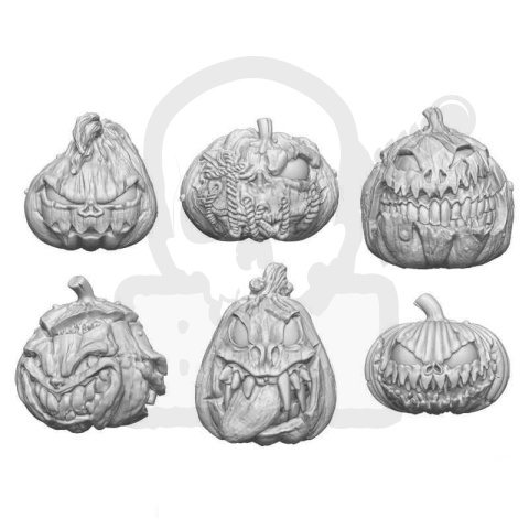 3D printed set Large Killer Pumpkins - mordercze dynie 6 szt.