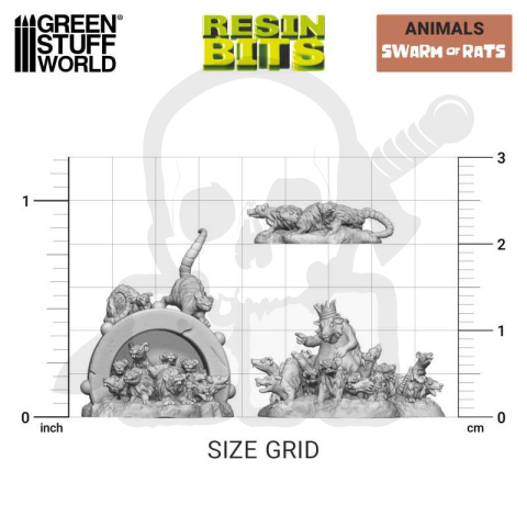 3D printed set Swarm of Rats - roje szczurów 12 szt.