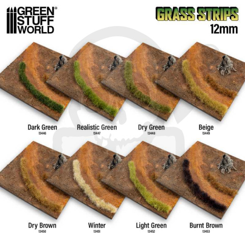 Grass Tuft Strips 12 mm - Realistic Green - paski trawy