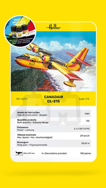 Heller 56373 Starter Set - Canadair CL-215 1:72