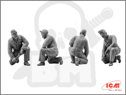 USAAF Pilots and Ground Personnel 1941-45 - 3 pilots 2 mechanics 1:48