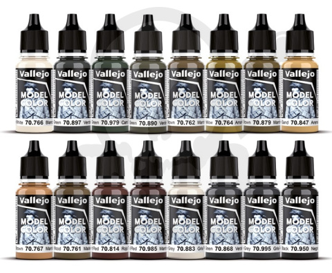 Vallejo 70255 Zestaw Model Color 16 farb - German AFV Colors WWII