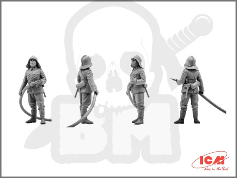 WWII German Firemen 4 figures 1:35