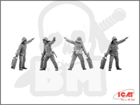 WWII German Firemen 4 figures 1:35