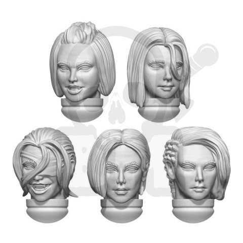 3D printed set - DakkaDakka - Blood Vampire Female Heads głowy wampirów 10s