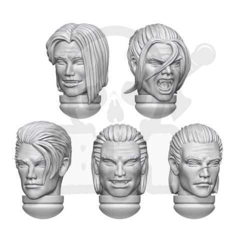 3D printed set - DakkaDakka - Blood Vampire Male Heads głowy wampirów 10szt