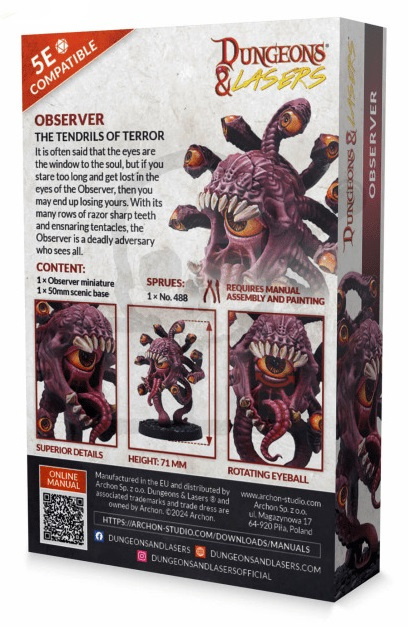 Observer - przerażający potwór Dungeons & Lasers 71mm
