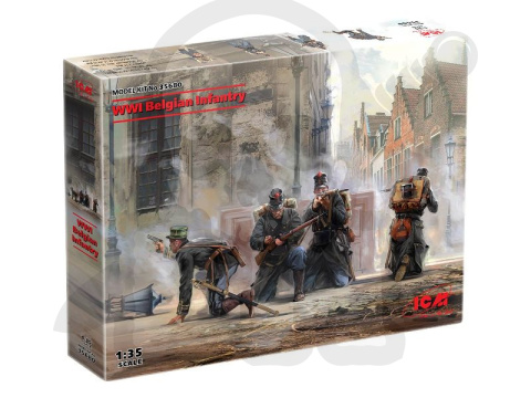 WWI Belgian Infantry 4 figures 1:35