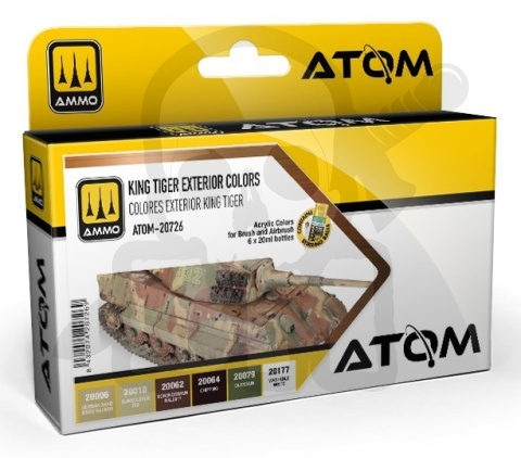 Ammo Mig 20726 ATOM King Tiger Exterior Colors Set zestaw farb 6x20ml