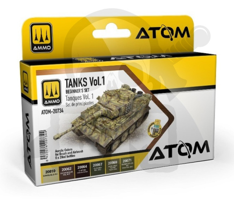 Ammo Mig 20734 ATOM Beginners Set - Tanks Vol. 1 zestaw farb 6x20ml
