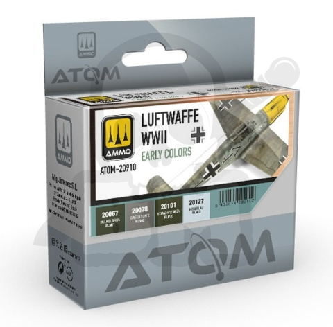 Ammo Mig 20910 ATOM Luftwaffe WWII Early Colors zestaw farb 4x20ml