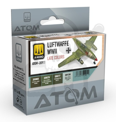 Ammo Mig 20911 ATOM Luftwaffe WWII Late Colors zestaw farb 4x20ml
