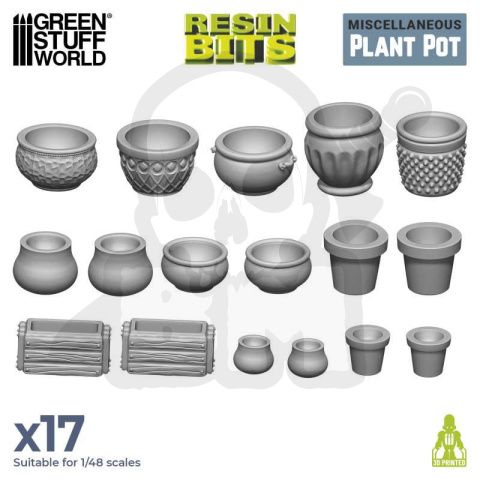 3D printed set - Plant Pot Resin set żywiczne doniczki 17 szt.
