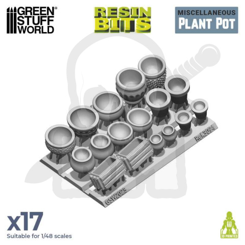 3D printed set - Plant Pot Resin set żywiczne doniczki 17 szt.