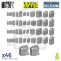 3D printed set - Resin Oil Cans - puszki pojemniki na olej 46 szt.