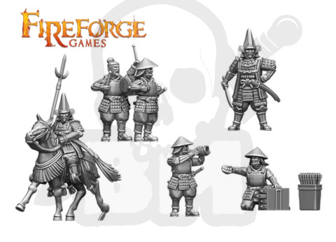 Samurai Command 14 japońskich dowódców i oficerów - 3 konnych i 11 pieszych